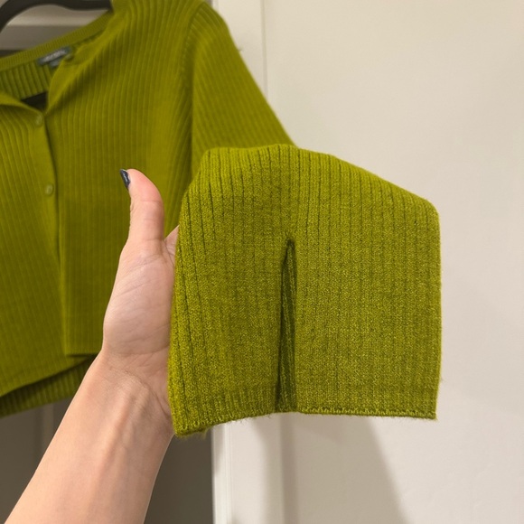 Wild Fable Chartreuse Ribbed Cardigan - Picture 4 of 4